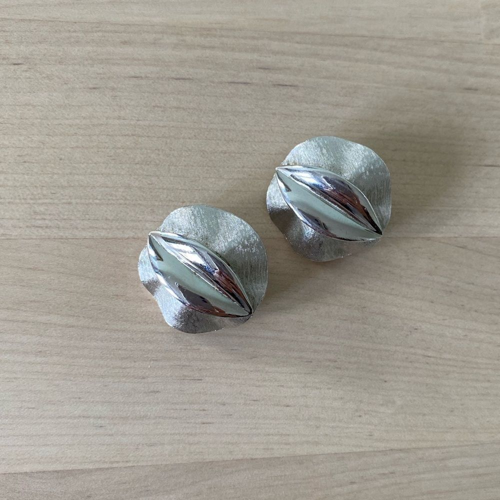 1960s Trifari Silver Clip-on Earrings